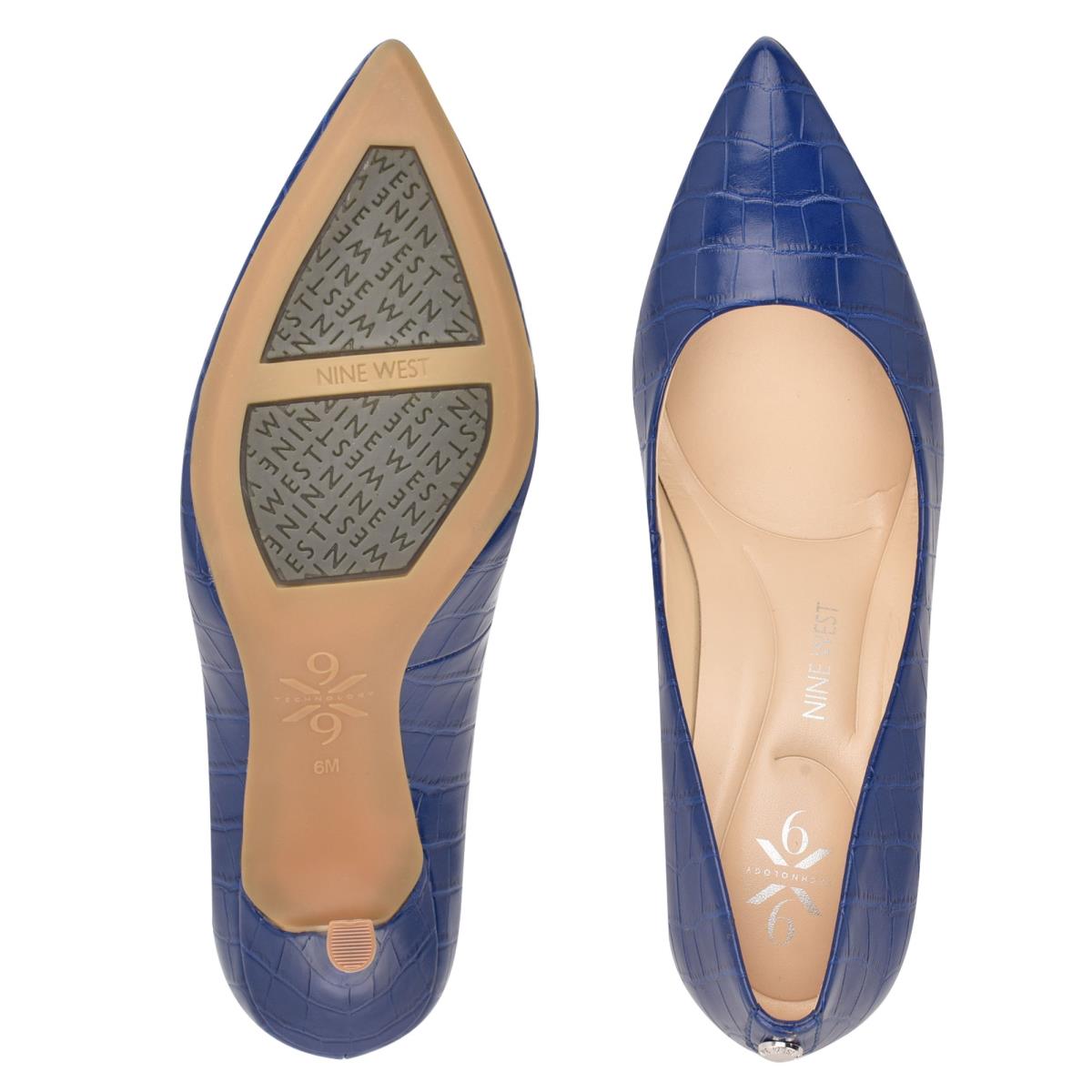 Women's Nine West Fifth 9x9 Pointy Toe Pumps Blue | QPNV71308