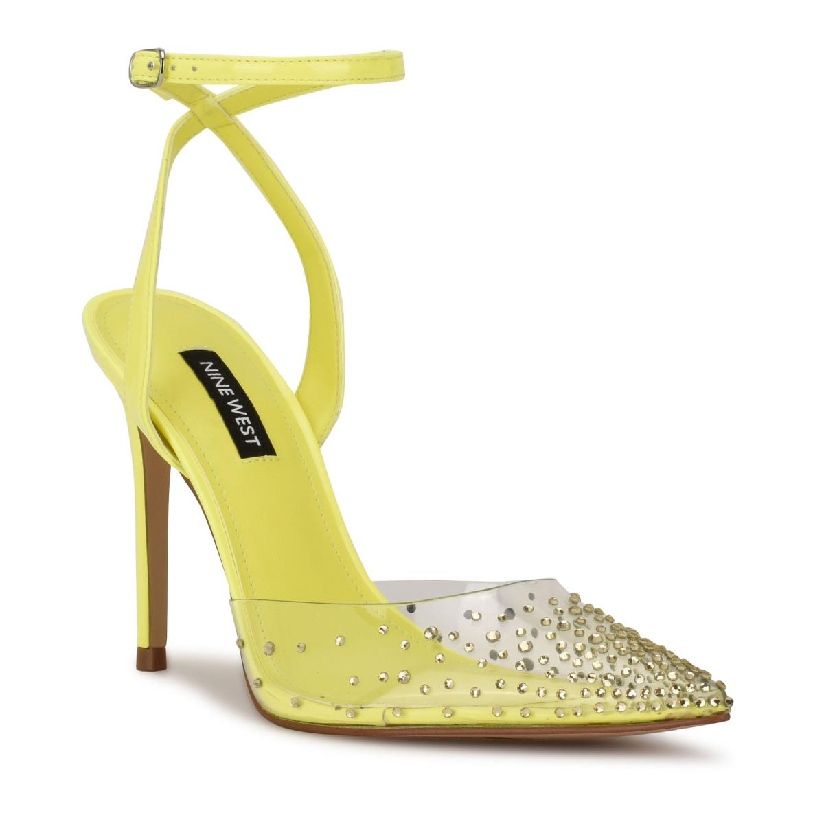 Women's Nine West Foreva Ankle Strap Dress Pumps Yellow | IPGH27689