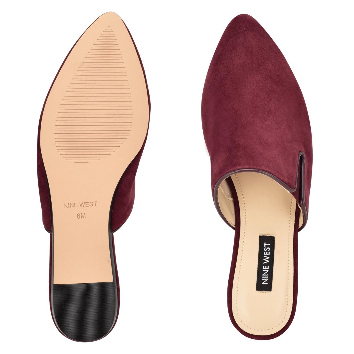 Women's Nine West Freeda Pointy Toe Mules Burgundy | EZLW86340