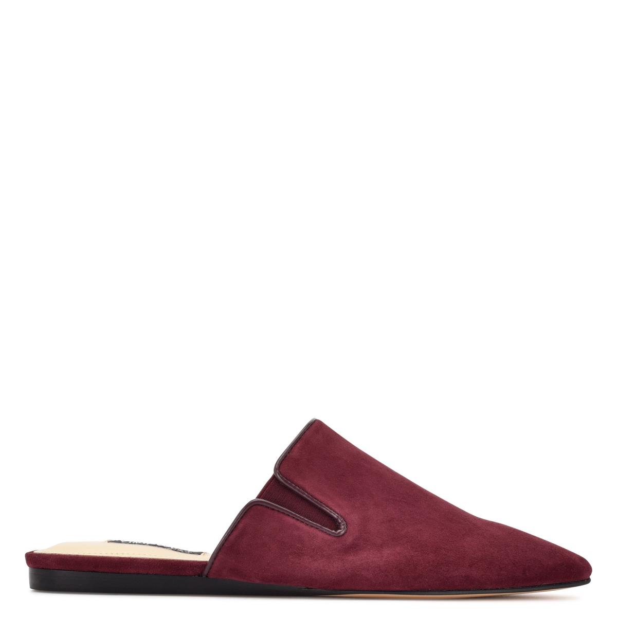 Women\'s Nine West Freeda Pointy Toe Mules Burgundy | EZLW86340