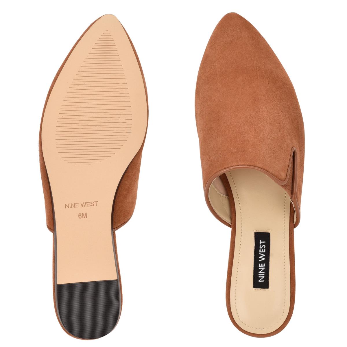 Women's Nine West Freeda Pointy Toe Mules Dark Beige | FBMU15872