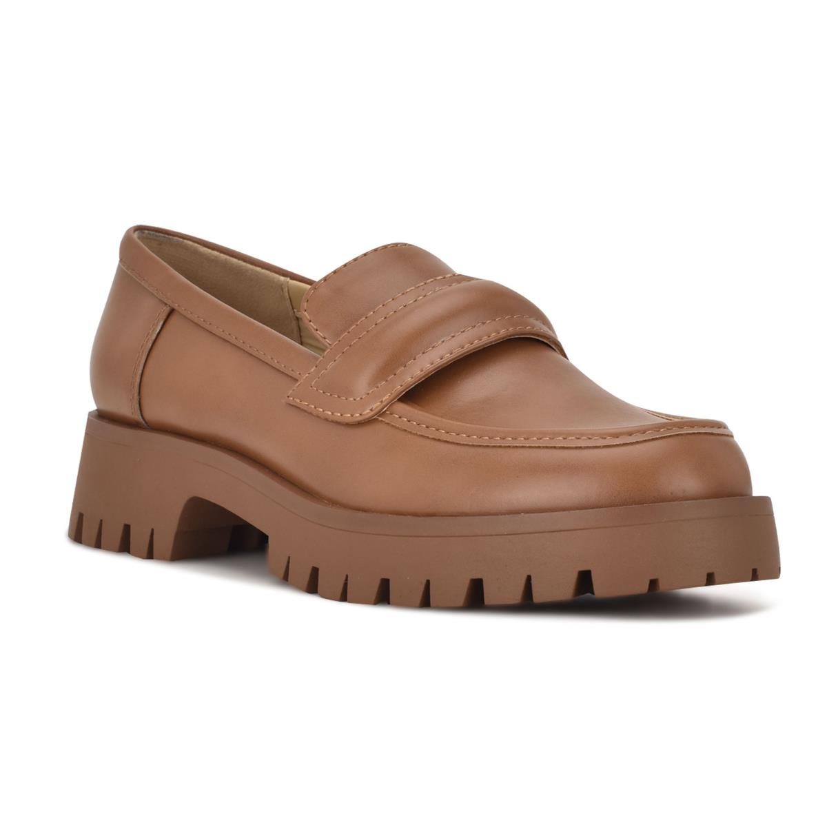 Women's Nine West Garren Lug Sole Loafers Brown | CFQW41695