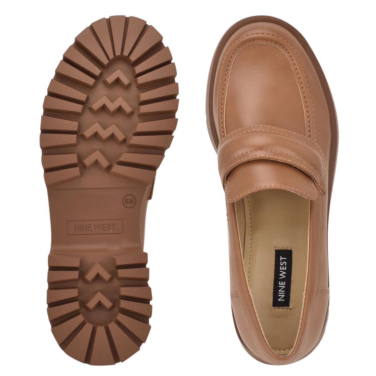 Women's Nine West Garren Lug Sole Loafers Brown | CFQW41695