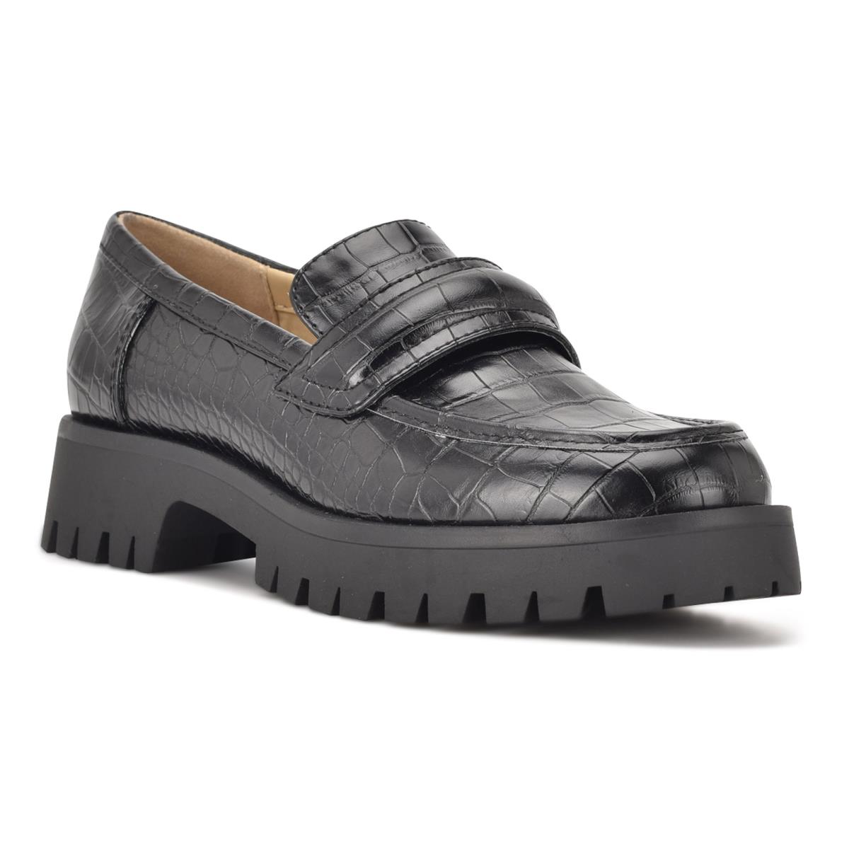 Women's Nine West Garren Lug Sole Loafers Black | ZAXP30528