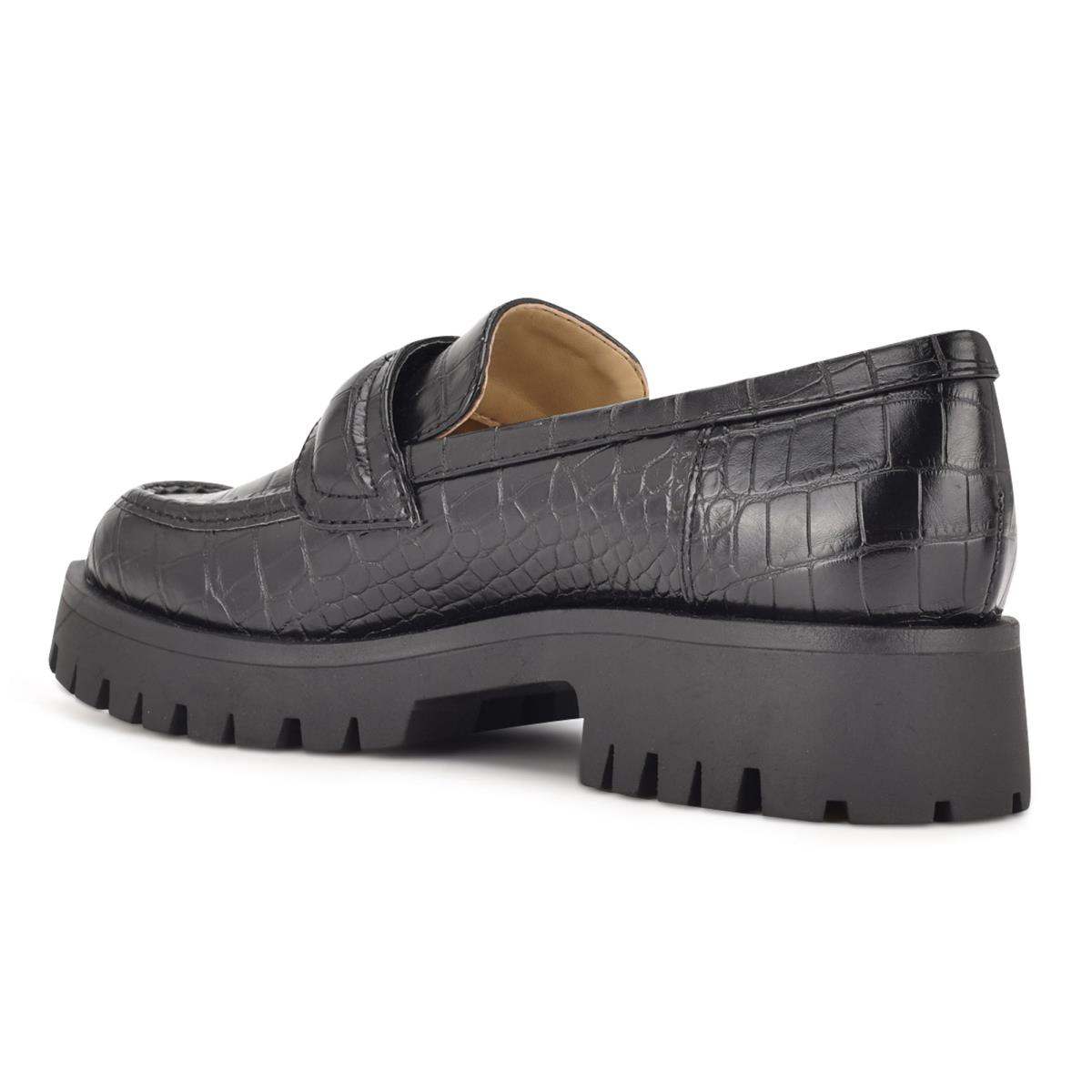 Women's Nine West Garren Lug Sole Loafers Black | ZAXP30528