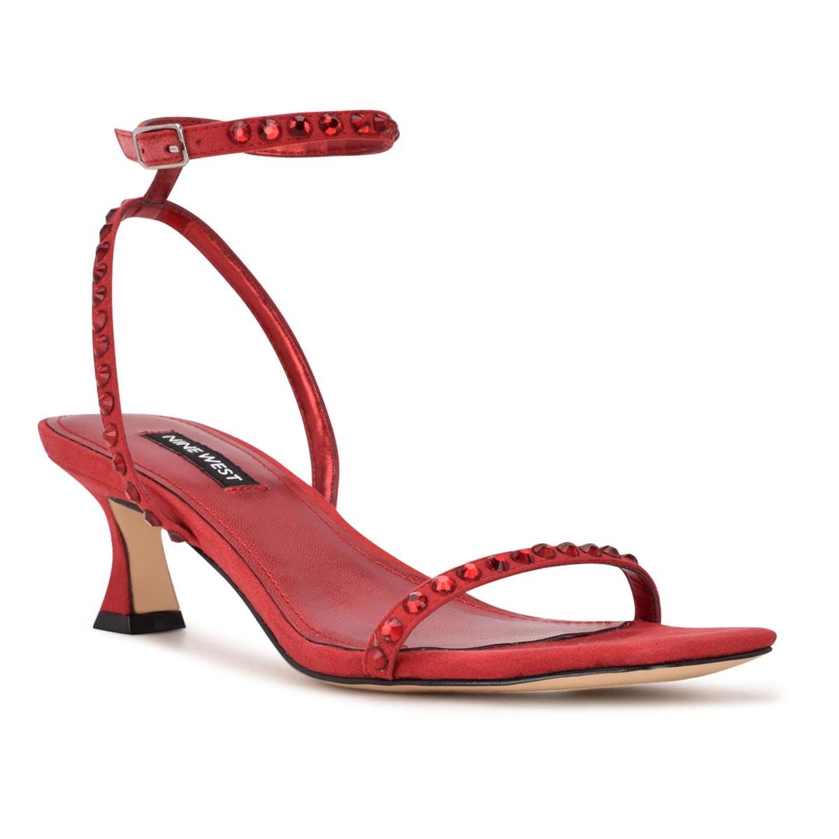 Women's Nine West Giena Ankle Strap Dress Sandals Red | RNYB86459