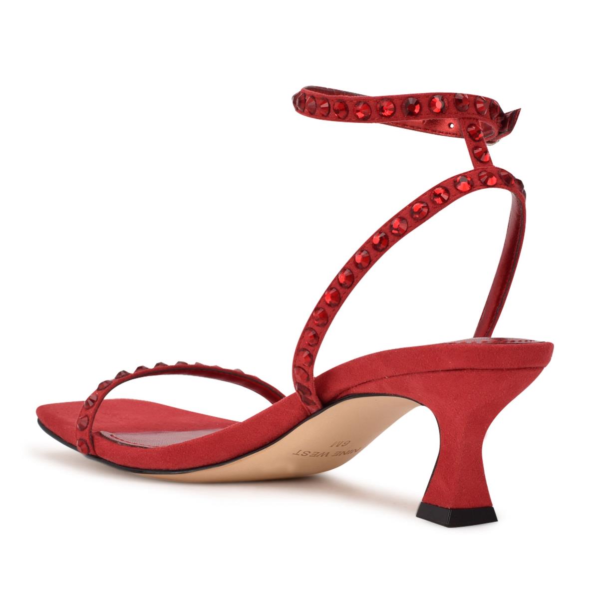 Women's Nine West Giena Ankle Strap Dress Sandals Red | RNYB86459