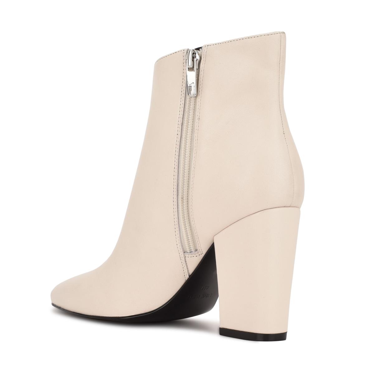 Women's Nine West Glorya Heeled Booties Cream | DBMJ72089