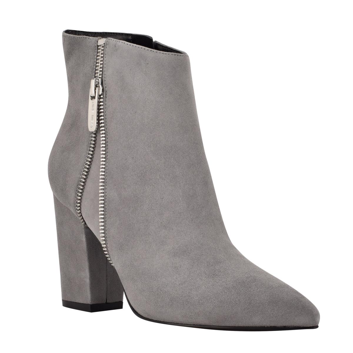 Women's Nine West Glorya Heeled Booties Grey | IYBH12876