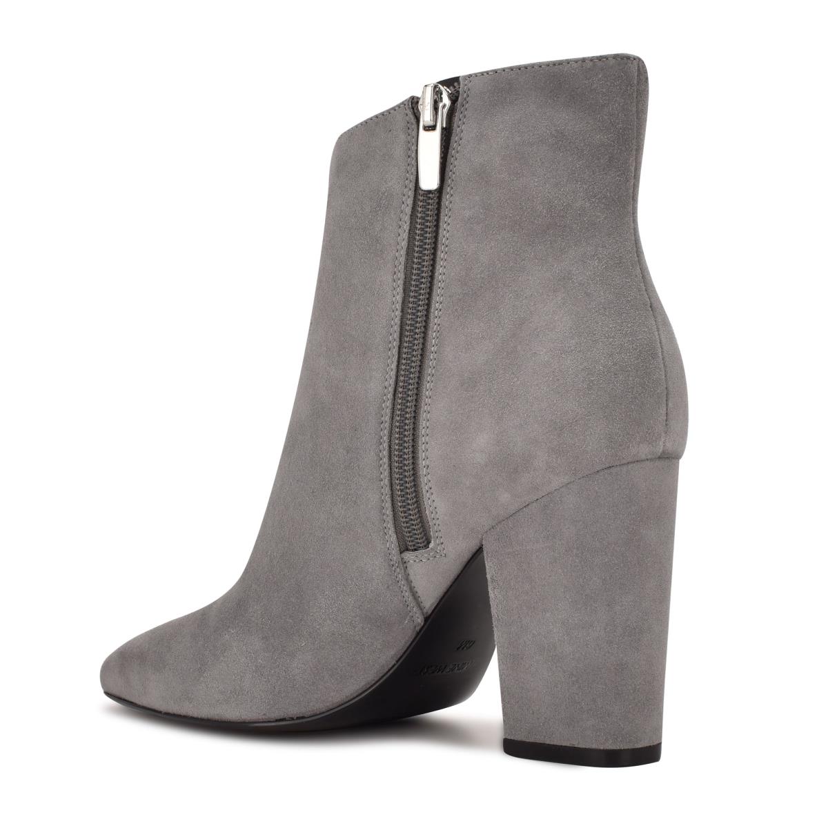 Women's Nine West Glorya Heeled Booties Grey | IYBH12876