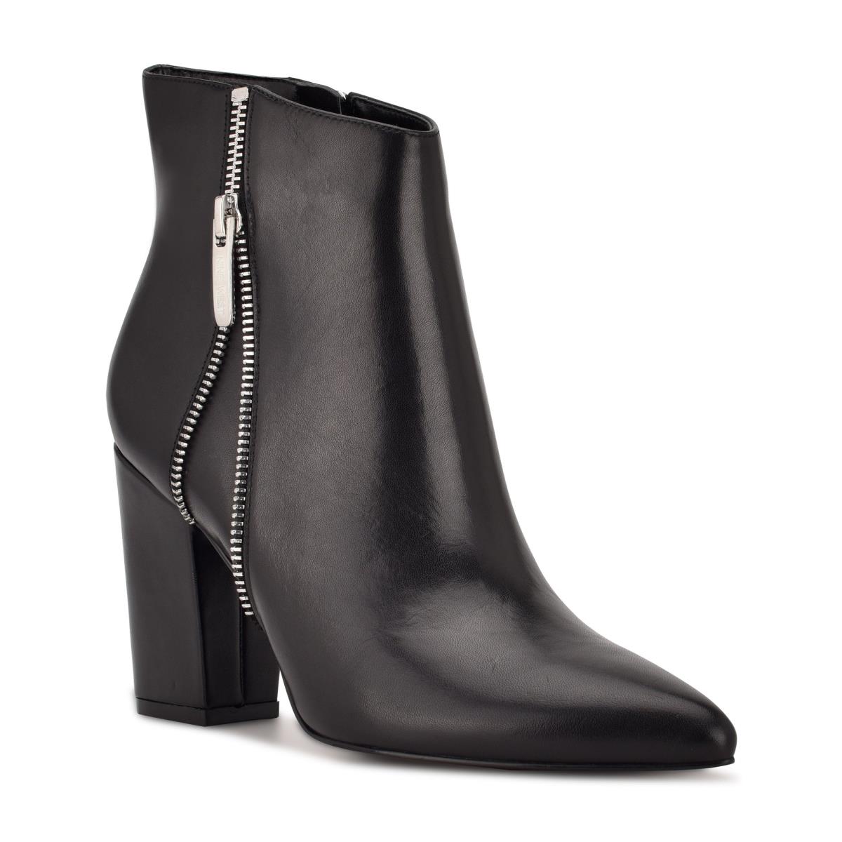 Women's Nine West Glorya Heeled Booties Black | VKWO50368