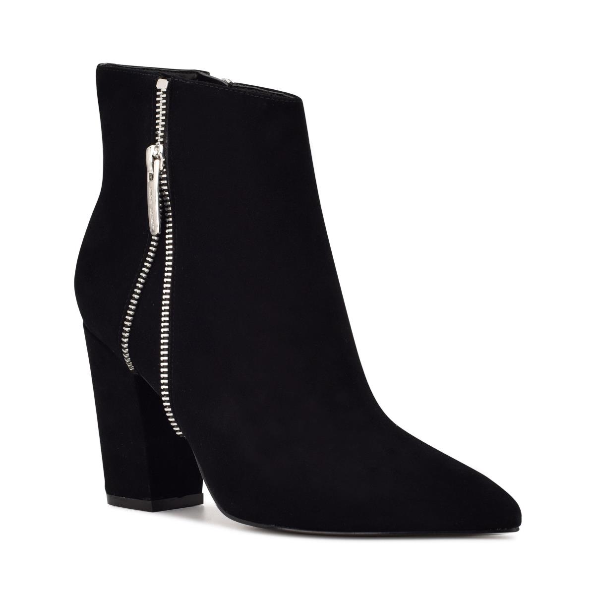 Women's Nine West Glorya Heeled Booties Black | WEIX54098