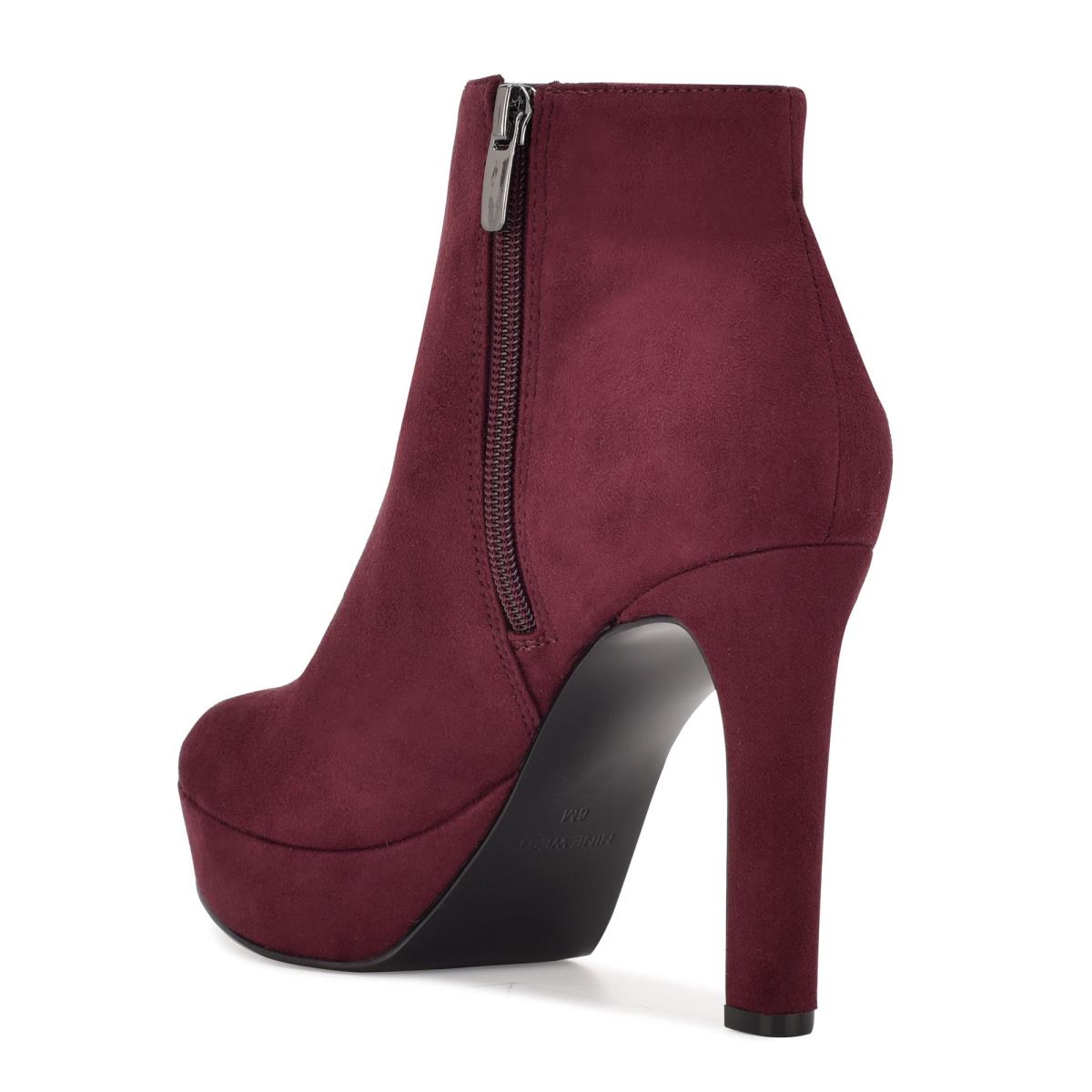 Women's Nine West Glowup Platform Booties Claret | UBRF95036