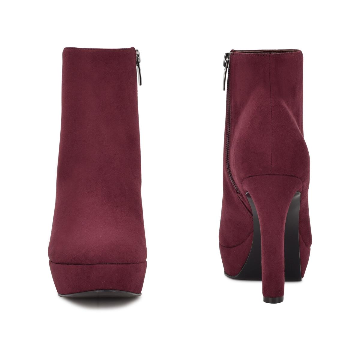 Women's Nine West Glowup Platform Booties Claret | UBRF95036