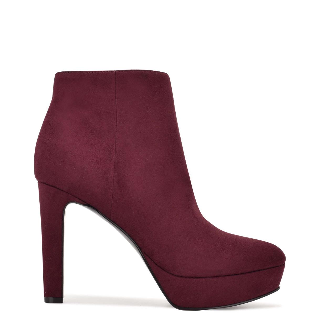 Women\'s Nine West Glowup Platform Booties Claret | UBRF95036