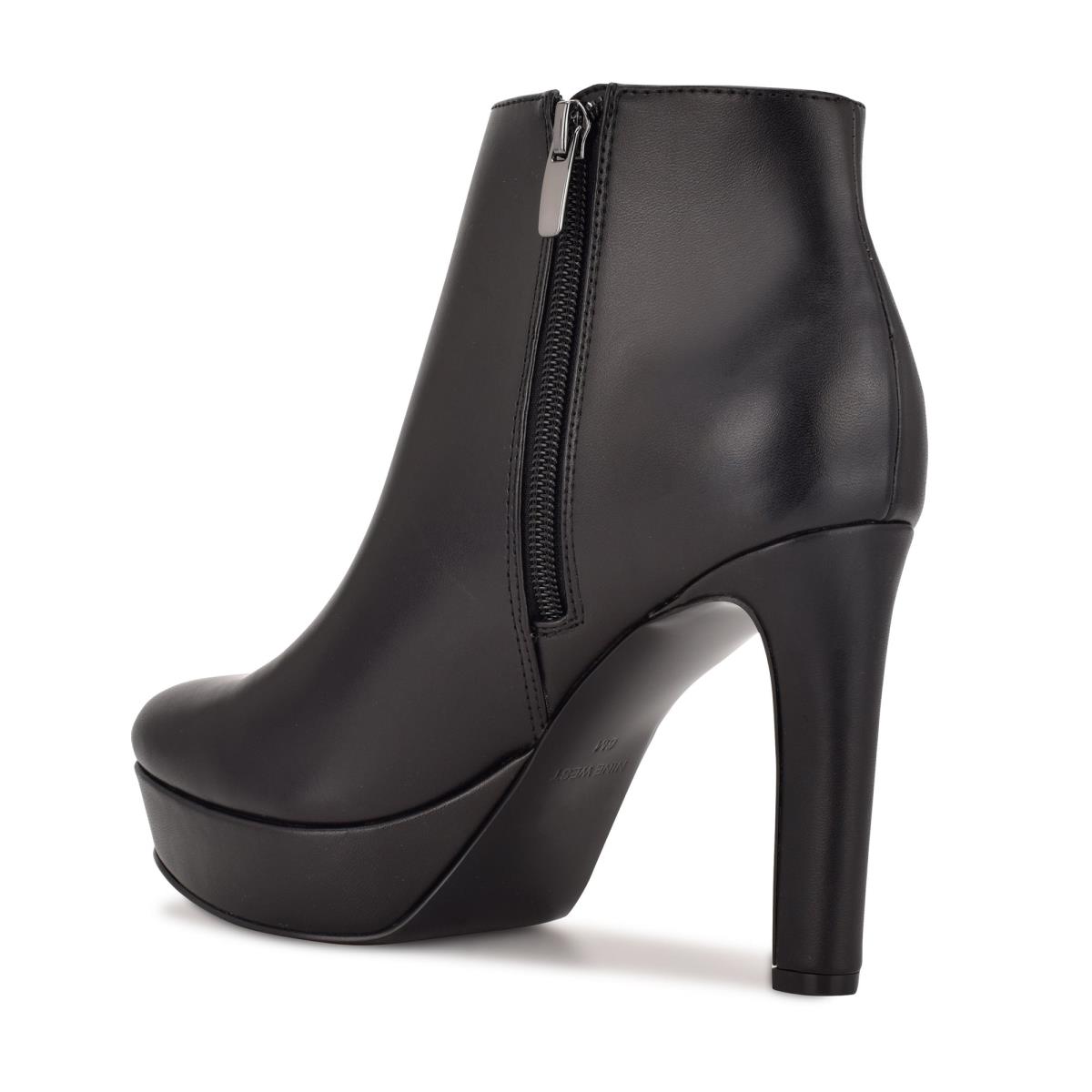 Women's Nine West Glowup Platform Booties Black | XUSA09572