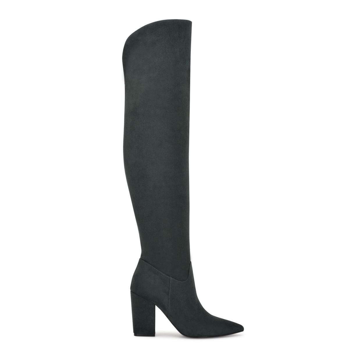 Women\'s Nine West Goforit Over The Knee Heeled Boots Black | FAYN28064