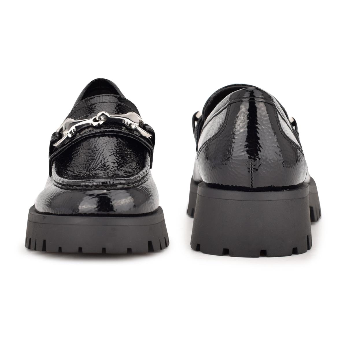 Women's Nine West Gonehme Lug Sole Loafers Black | AZLG02685