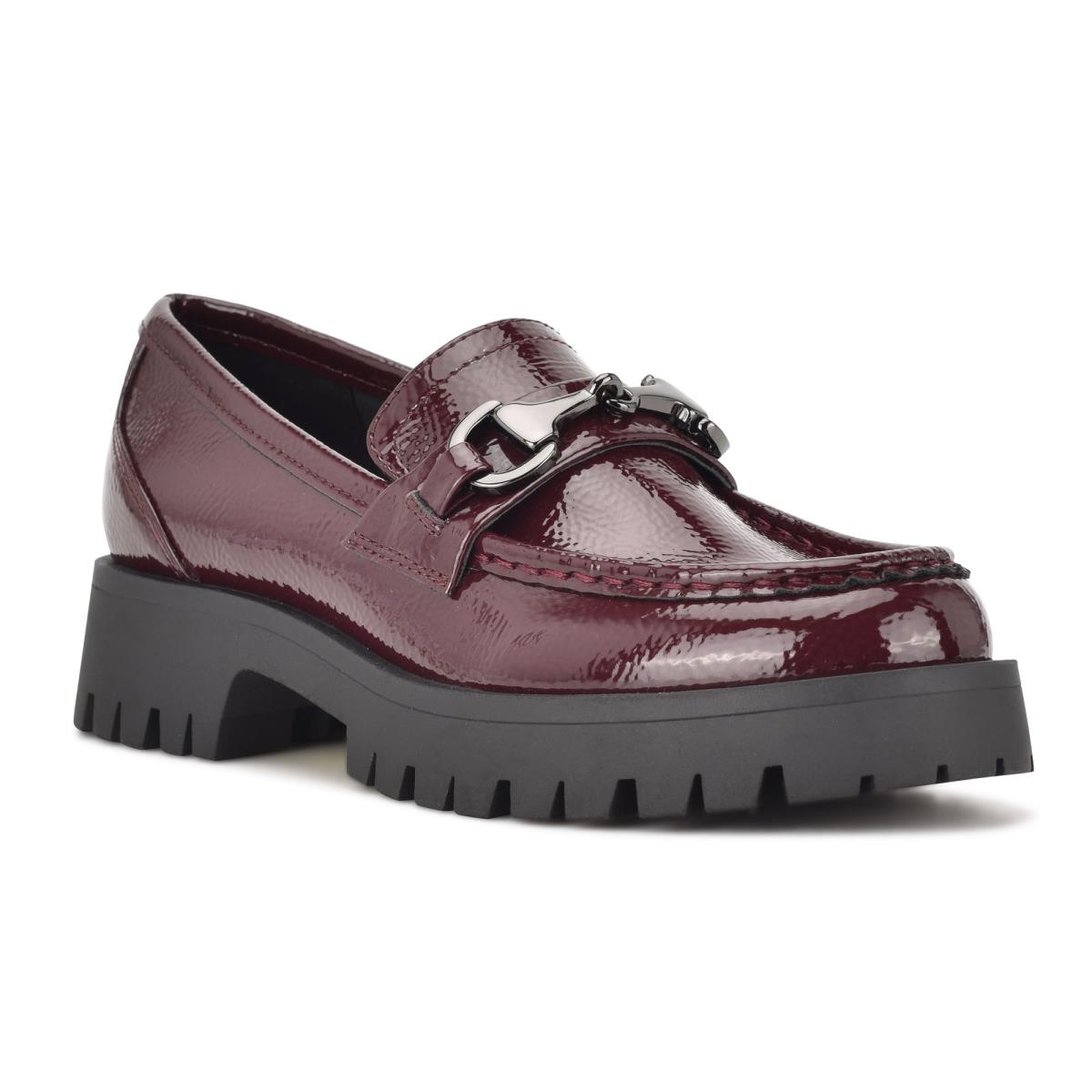 Women's Nine West Gonehme Lug Sole Loafers Red | FINY06297