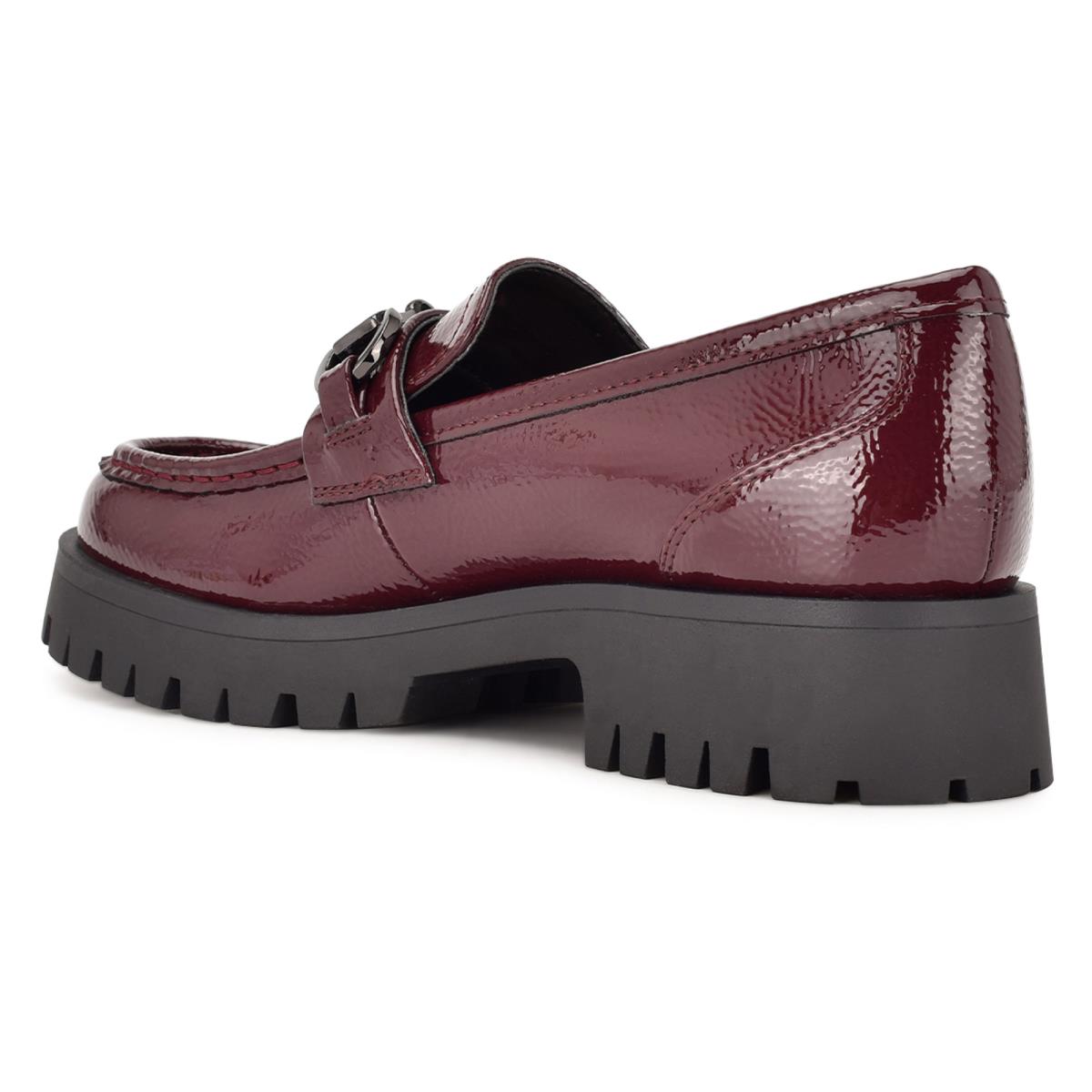 Women's Nine West Gonehme Lug Sole Loafers Red | FINY06297