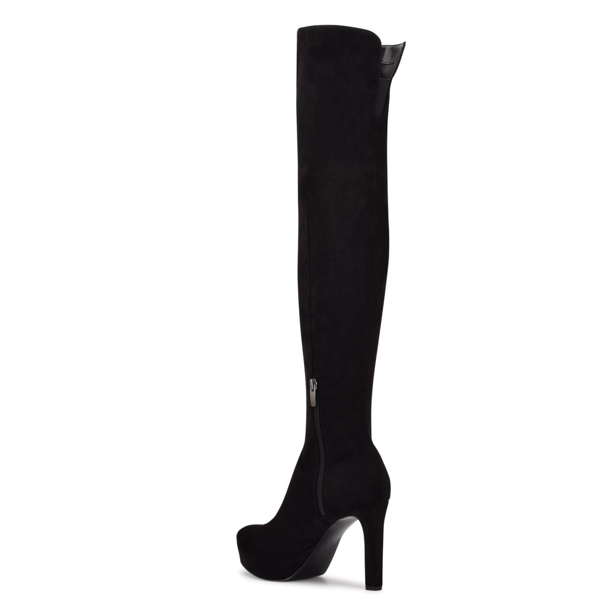 Women's Nine West Gotcha Over the Knee Platform Boots Black | SRKN50897