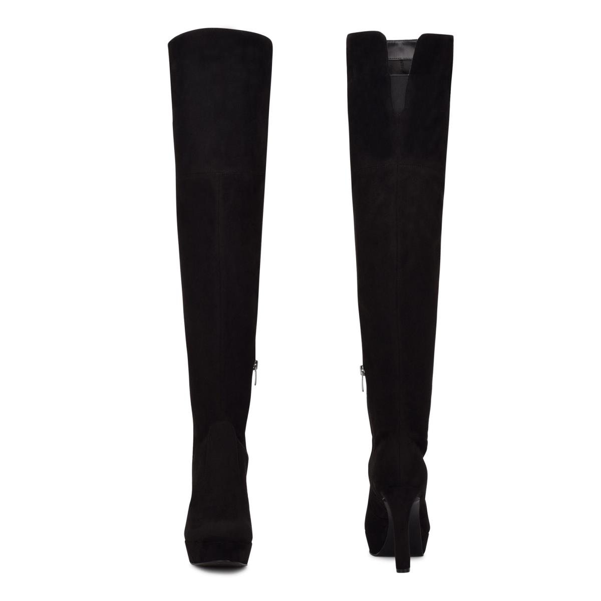 Women's Nine West Gotcha Over the Knee Platform Boots Black | SRKN50897