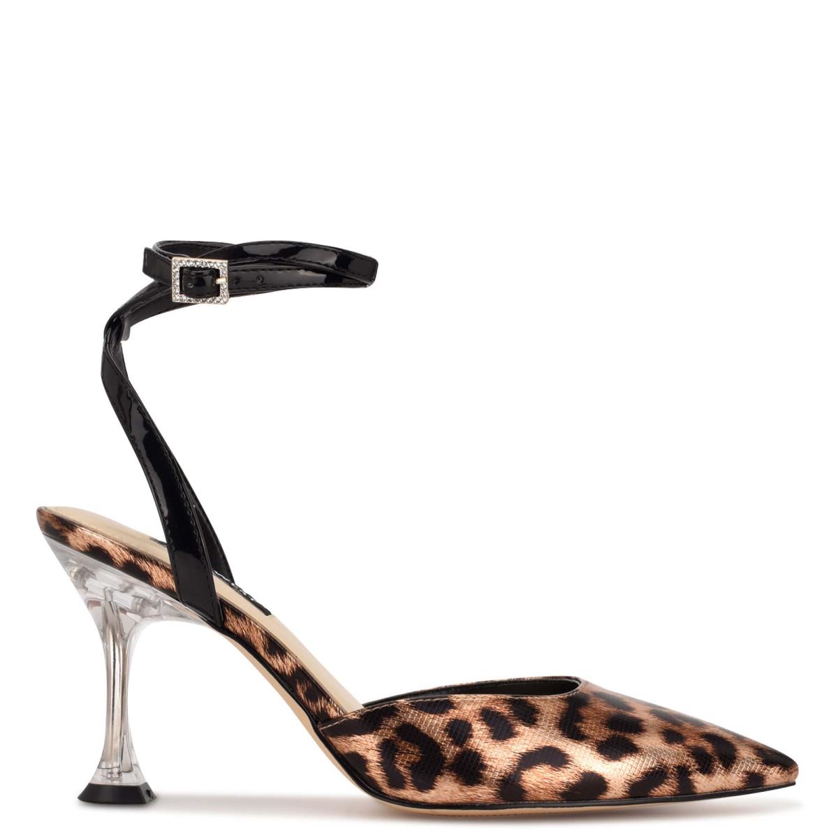 Women\'s Nine West Harlowe Ankle Strap Pumps Leopard | RWTM13785