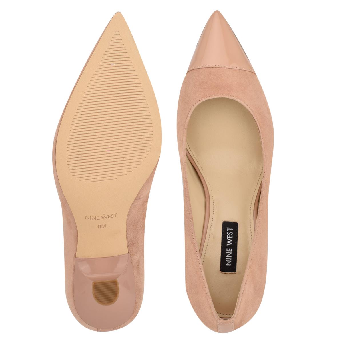 Women's Nine West Hippa Pointy Toe Pumps Beige | VPRF27619