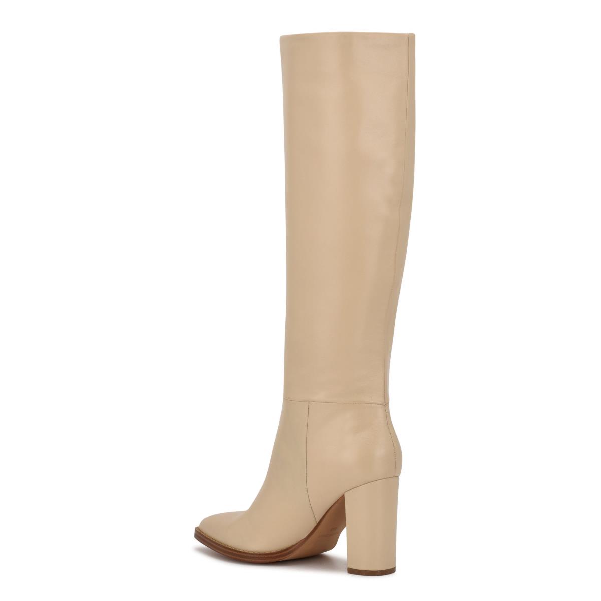 Women's Nine West Hiya Heeled Boots Cream | GJOF96210