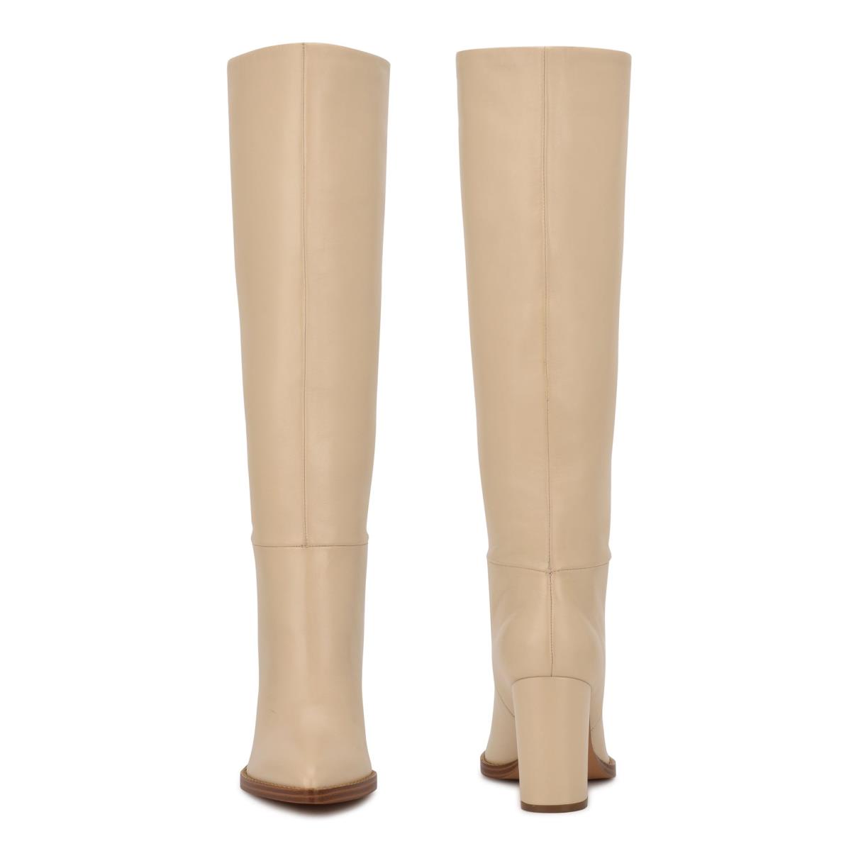 Women's Nine West Hiya Heeled Boots Cream | GJOF96210