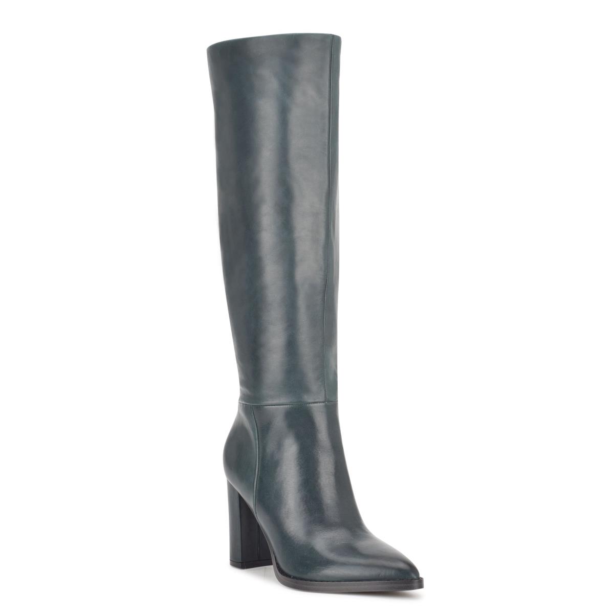 Women's Nine West Hiya Heeled Boots Obsidian | PTKF85320