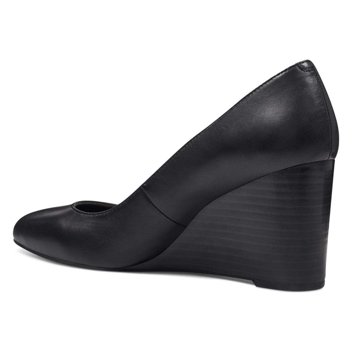 Women's Nine West Jazzin Almond Toe Wedges Black | YNAR35209