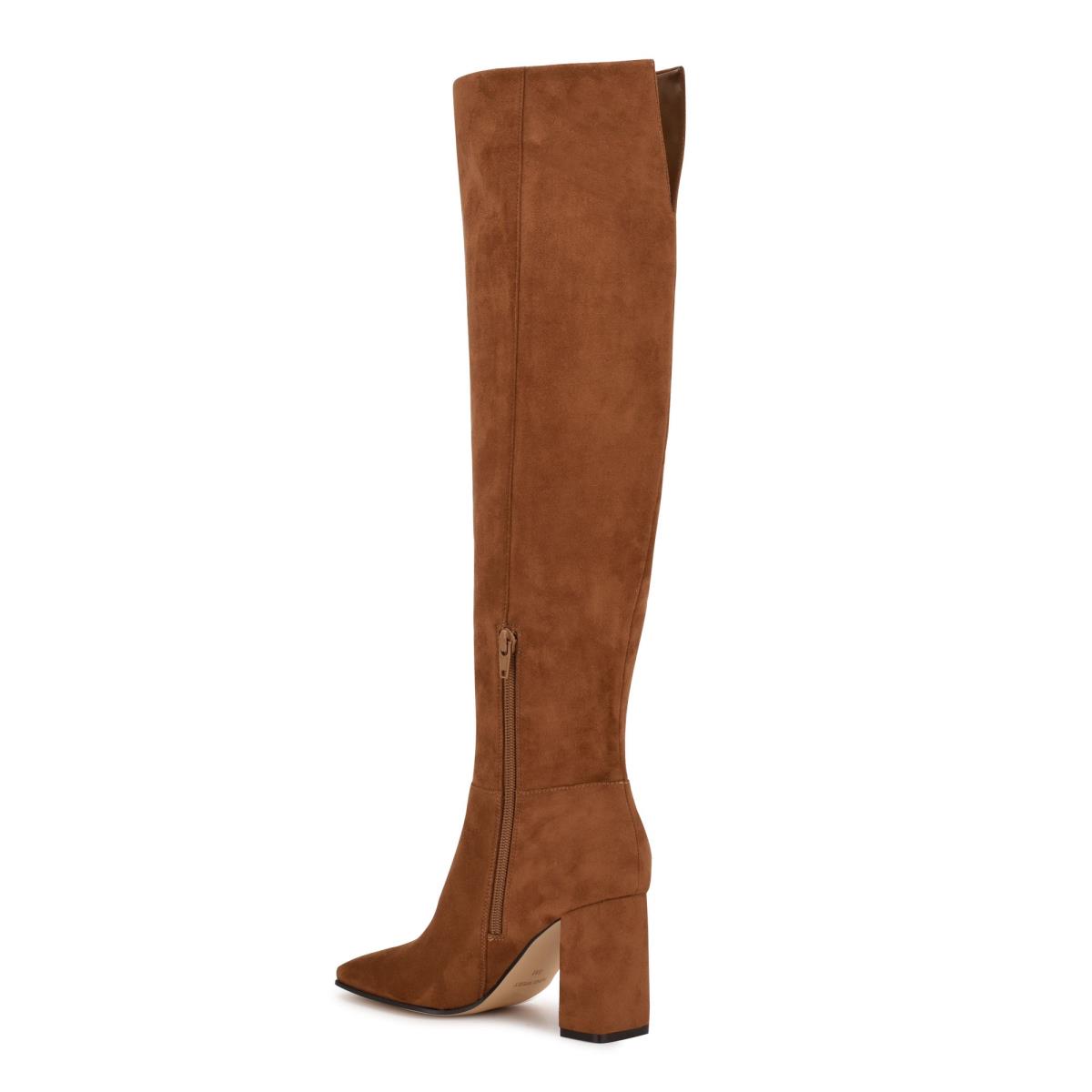 Women's Nine West Kalida Heeled Boots Brown | AWZH59412