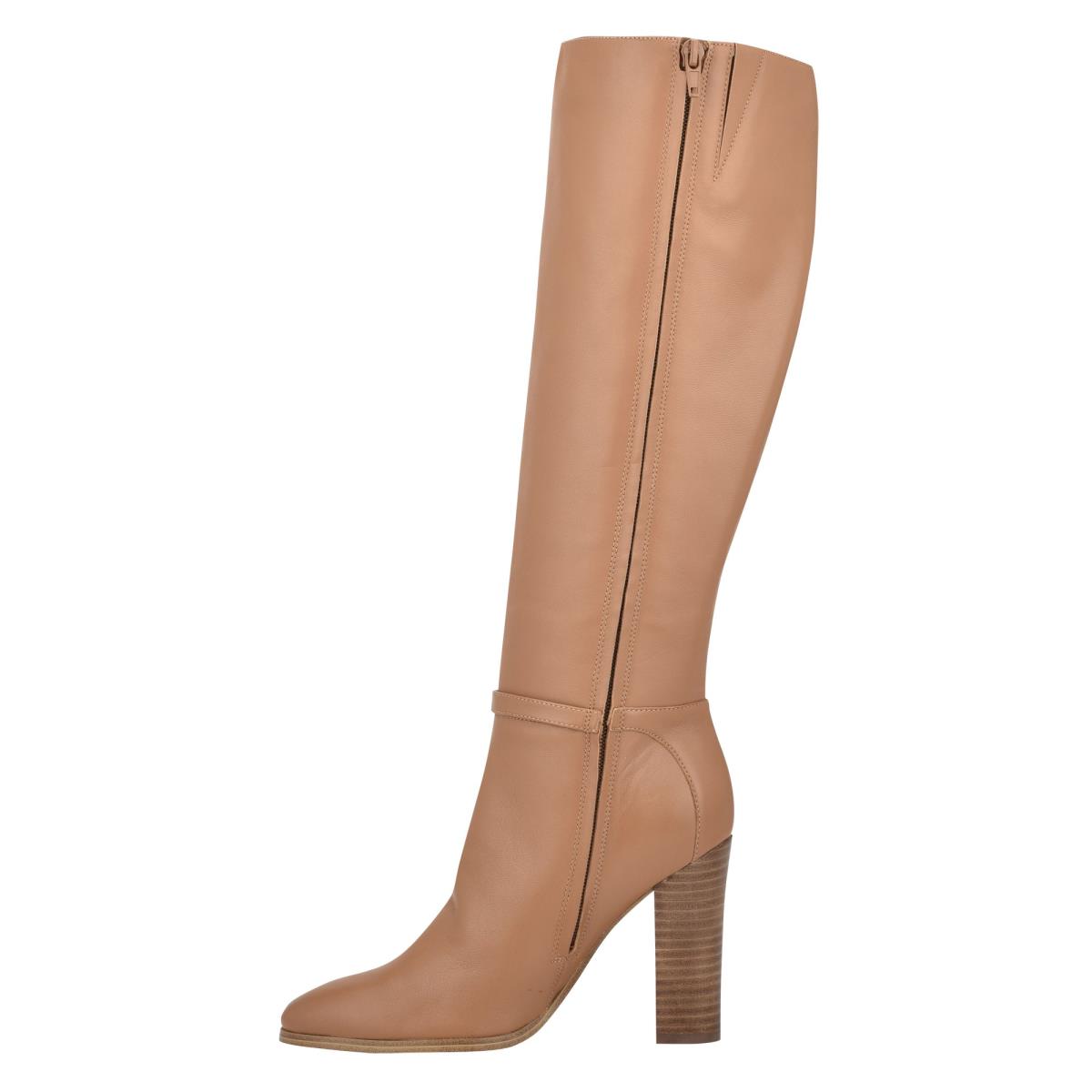 Women's Nine West Kimy Heeled Boots Beige | BZUR78246