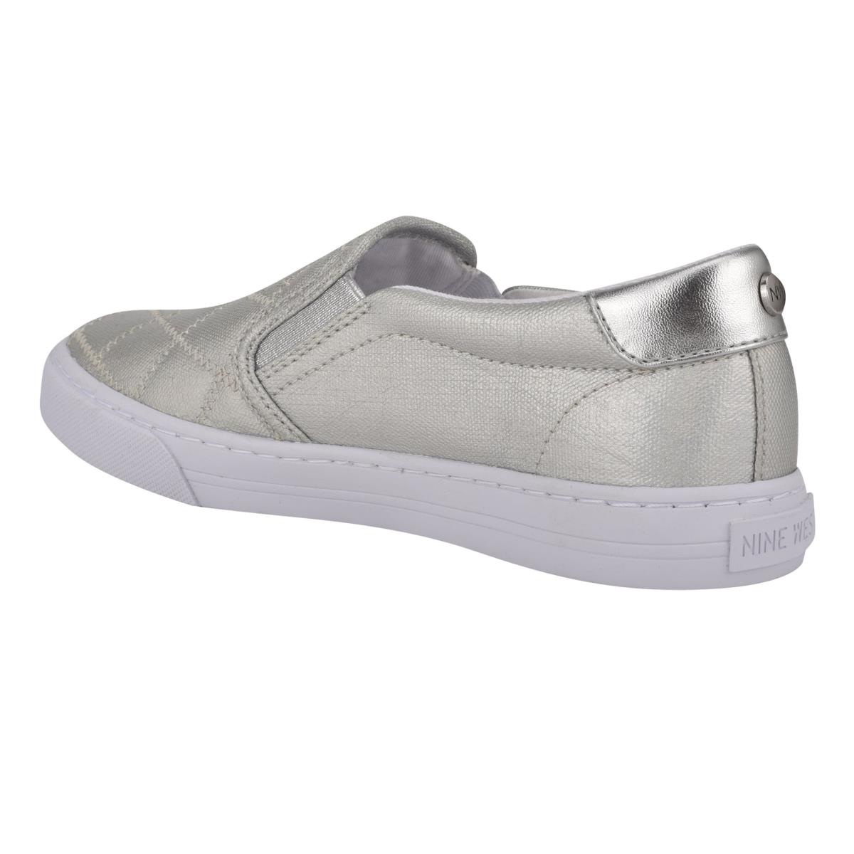 Women's Nine West Lala Slip On Sneakers Silver | QAED35912