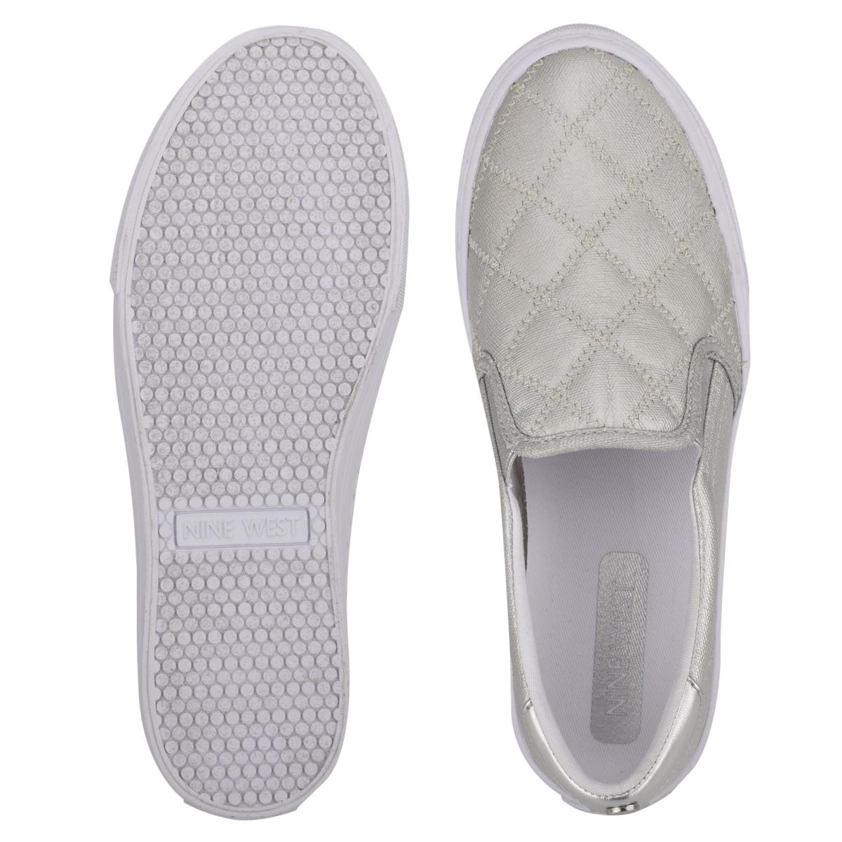 Women's Nine West Lala Slip On Sneakers Silver | QAED35912