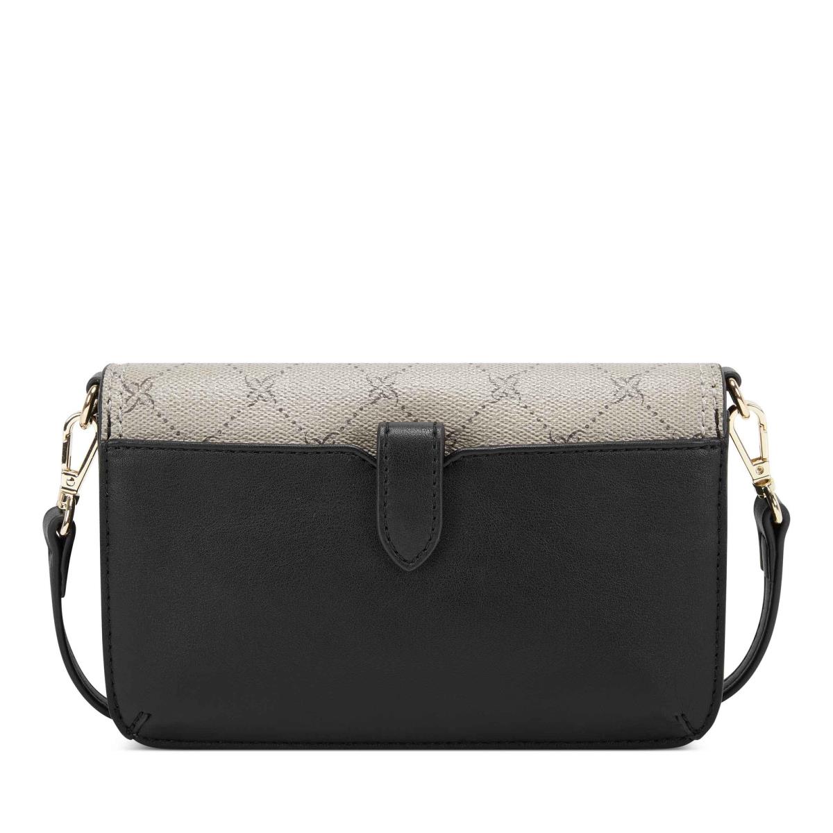 Women's Nine West Lawson Wallet On A String Crossbody Bags Black / White | JQUB59607