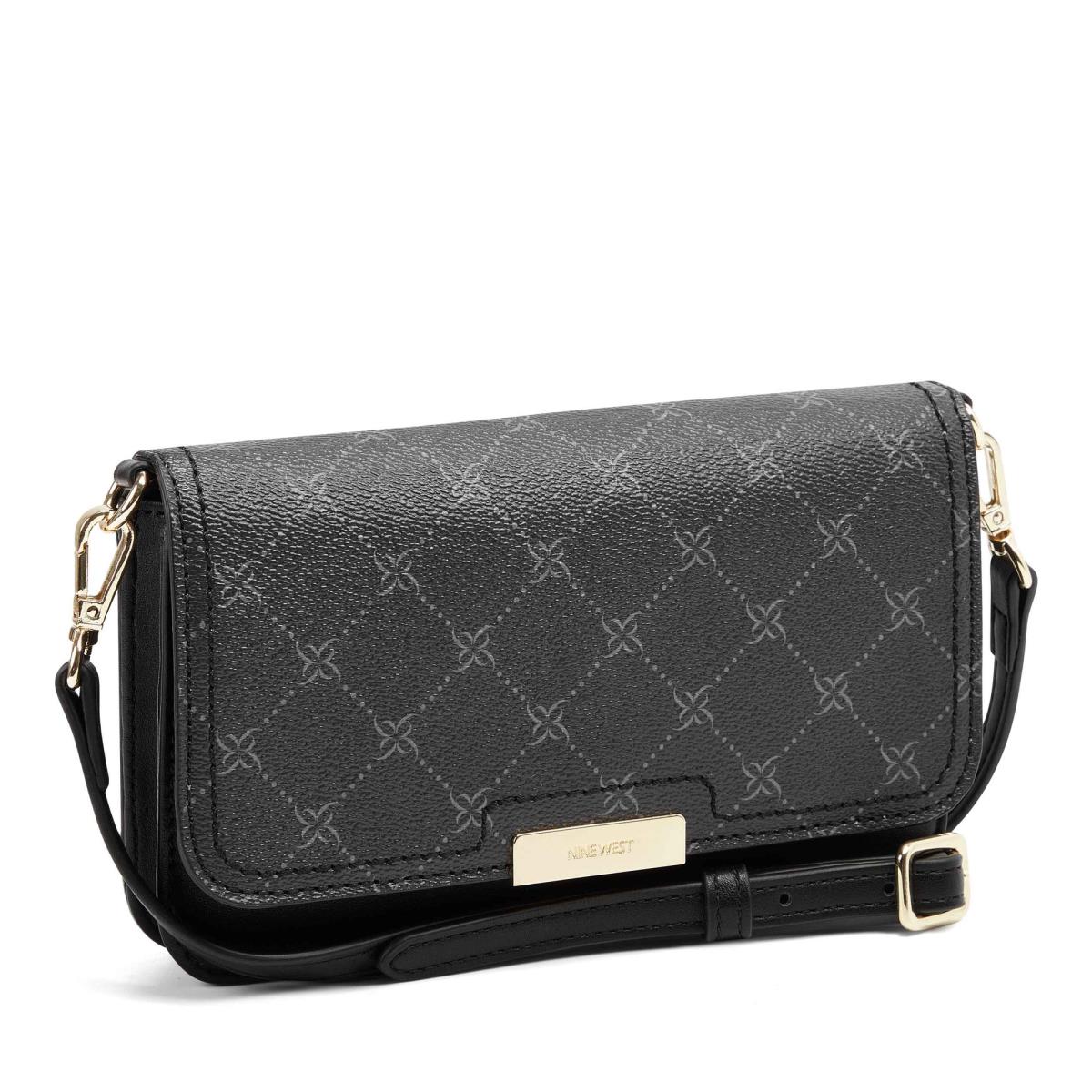 Women's Nine West Lawson Wallet On A String Crossbody Bags Black | KWME60475