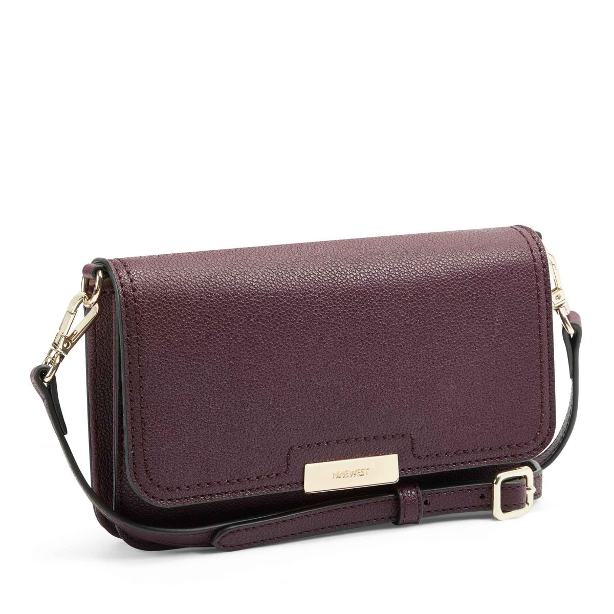 Women's Nine West Lawson Wallet On A String Crossbody Bags Claret | MPFB36159