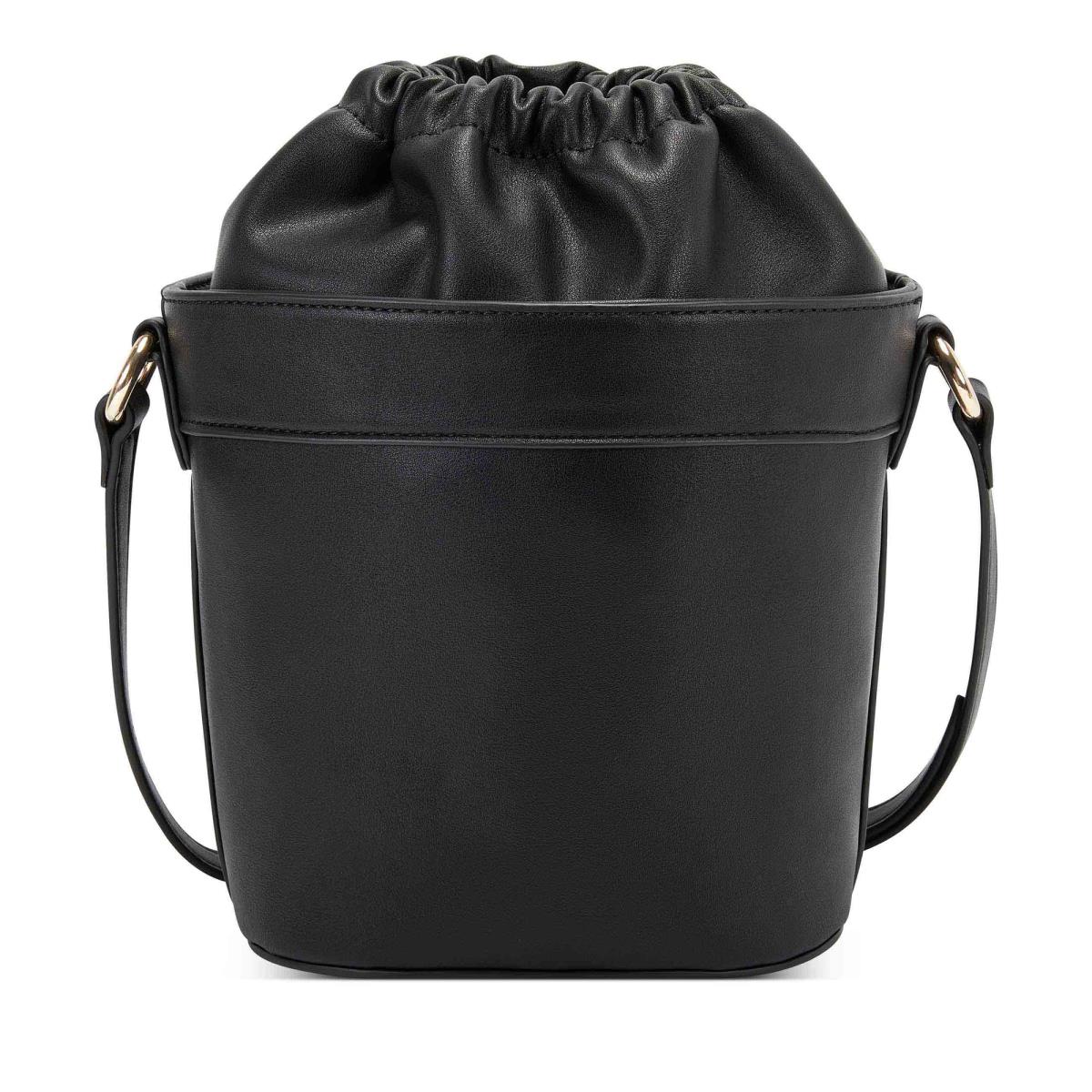 Women's Nine West Laylin Drawstring Bucket Crossbody Bags Black | XUGS59702