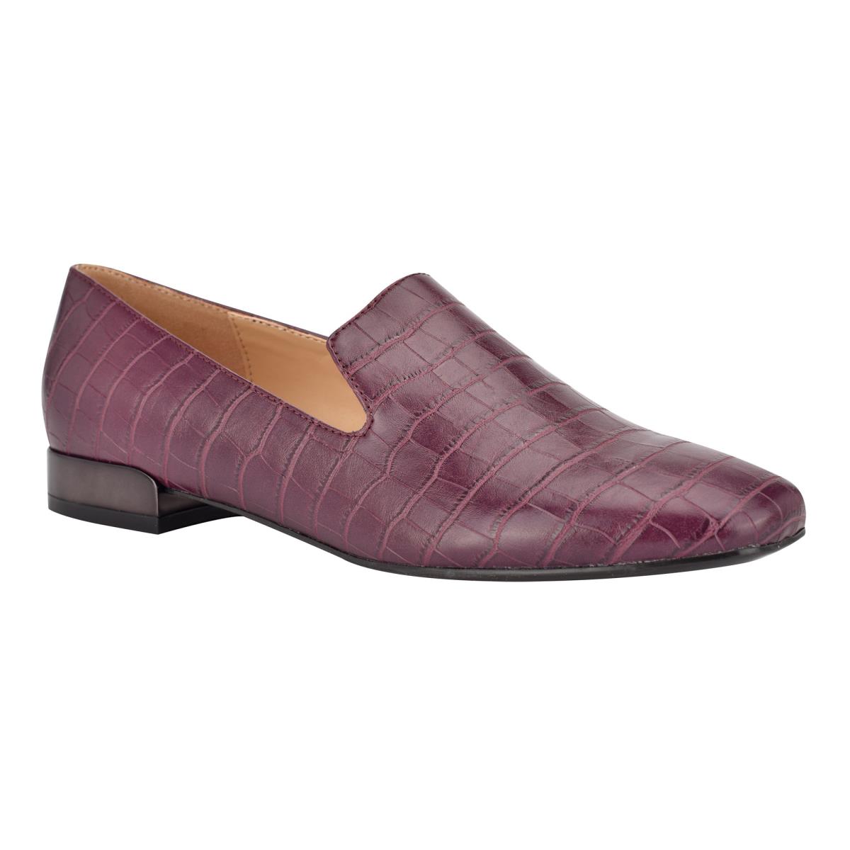 Women's Nine West Lisette Smoking Flats Claret | JMXZ41839