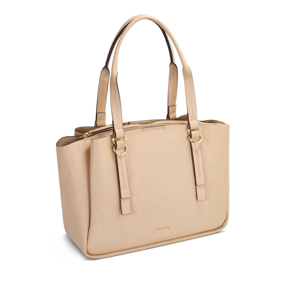 Women's Nine West Maisie Jet Set Satchel Bags Beige | YJUP02356