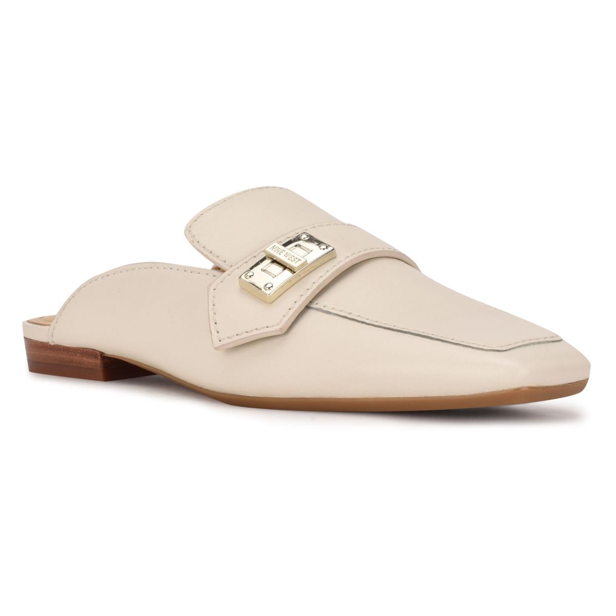 Women's Nine West Neat 9x9 Loafer Mules Cream | GBVZ71642