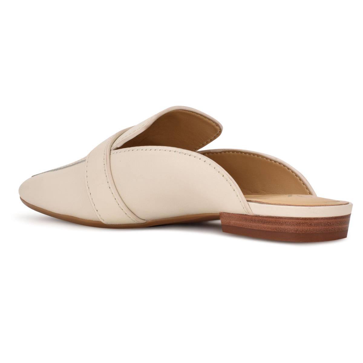 Women's Nine West Neat 9x9 Loafer Mules Cream | GBVZ71642