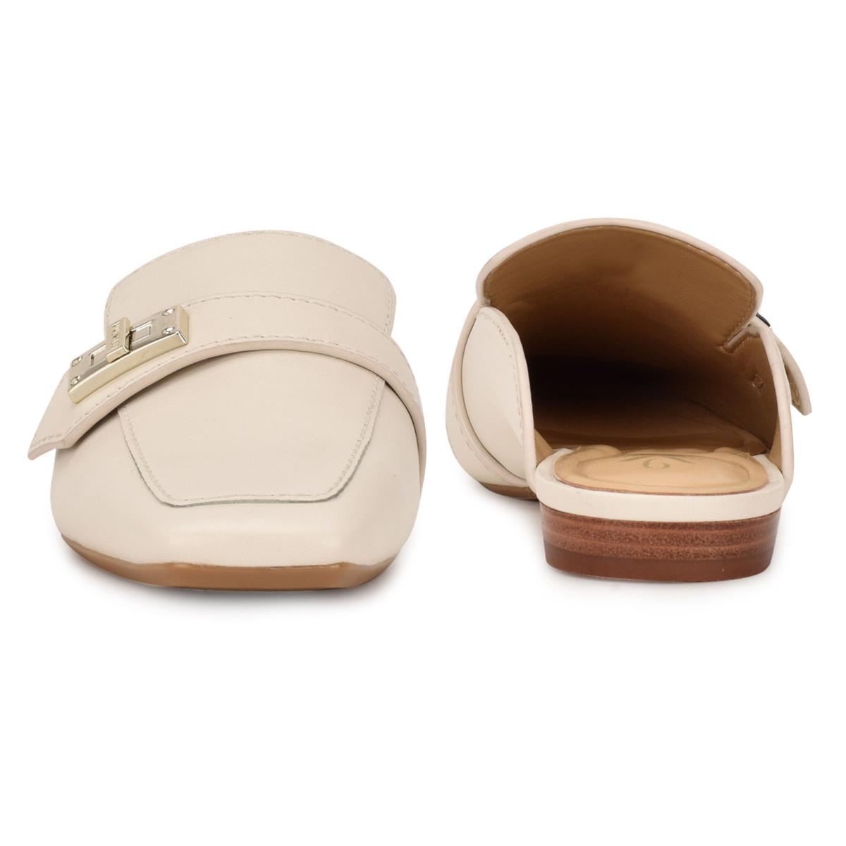 Women's Nine West Neat 9x9 Loafer Mules Cream | GBVZ71642