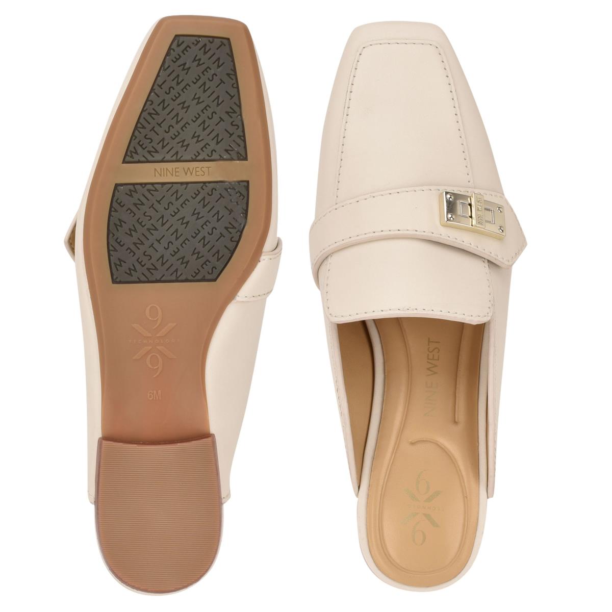 Women's Nine West Neat 9x9 Loafer Mules Cream | GBVZ71642