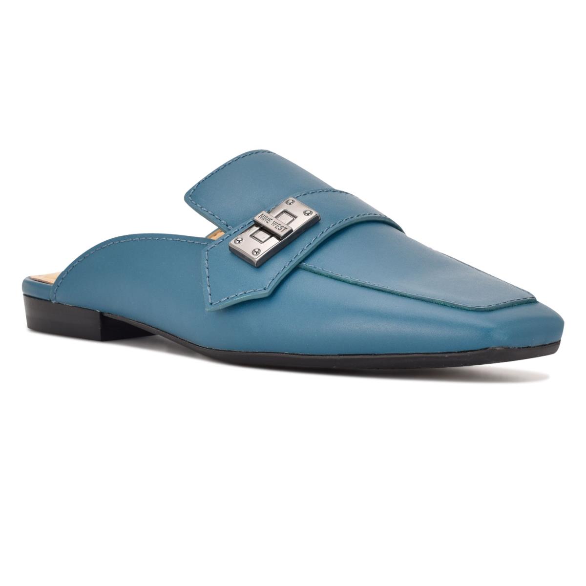 Women's Nine West Neat 9x9 Loafer Mules Turquoise | SCXN75342