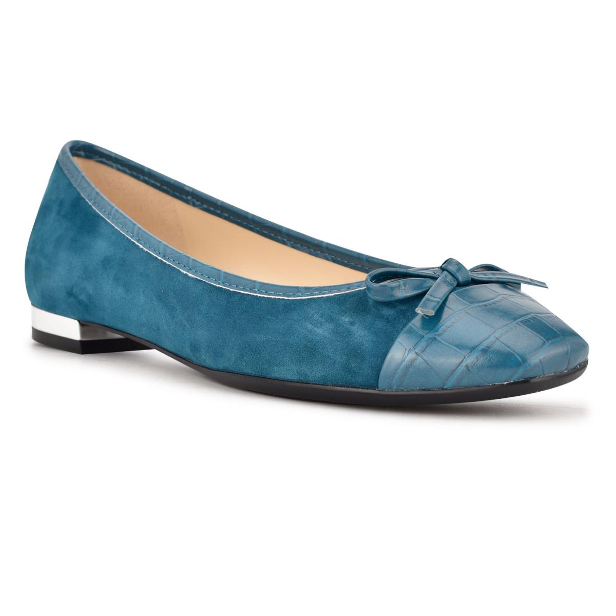 Women's Nine West Olly 9x9 Ballet Ballet Flats Turquoise | PCDX45832