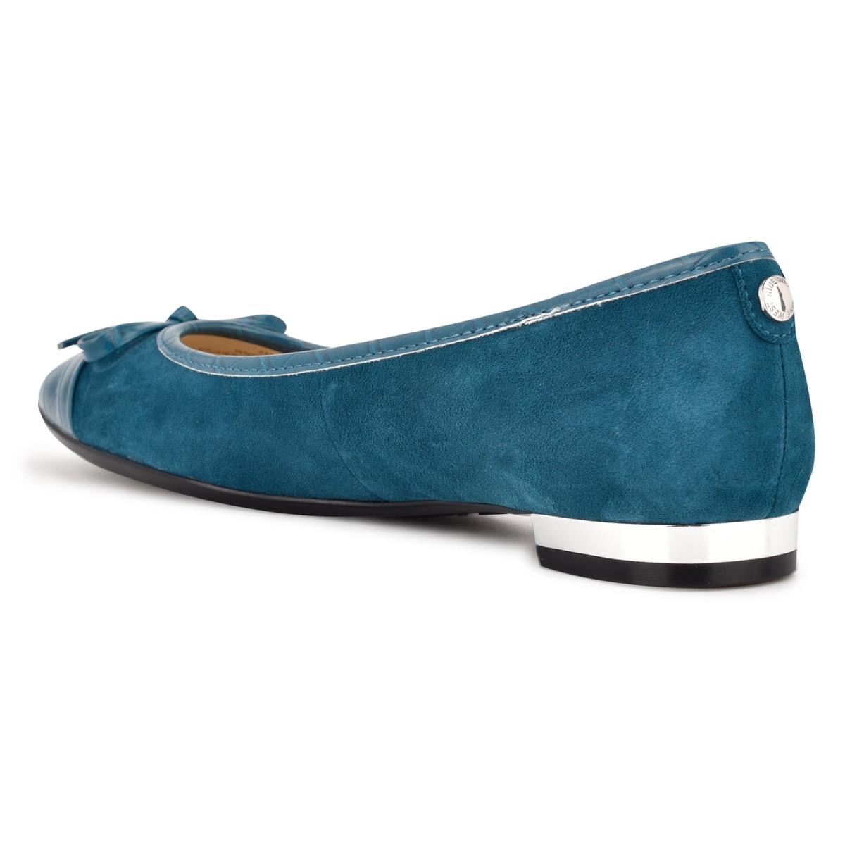 Women's Nine West Olly 9x9 Ballet Ballet Flats Turquoise | PCDX45832