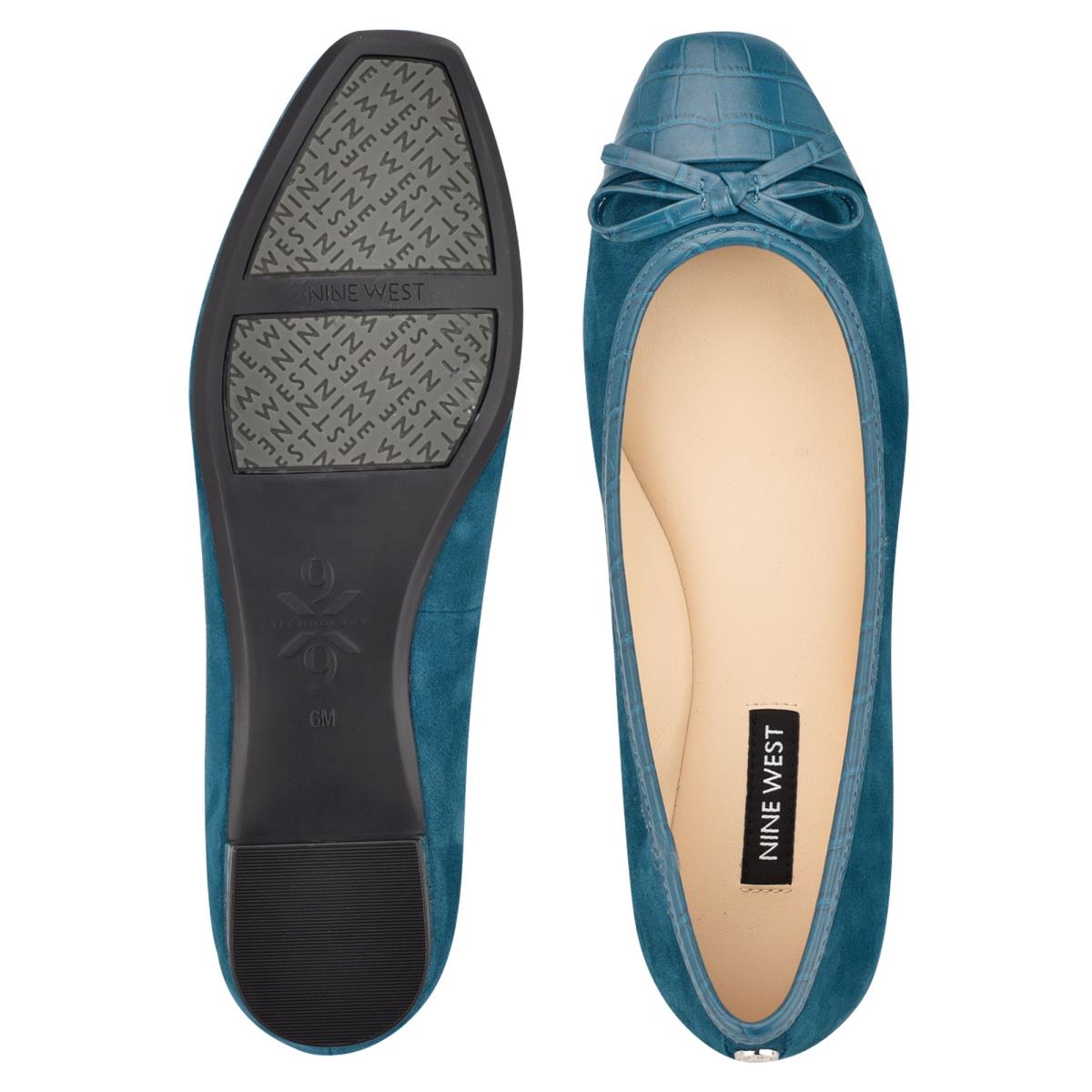 Women's Nine West Olly 9x9 Ballet Ballet Flats Turquoise | PCDX45832